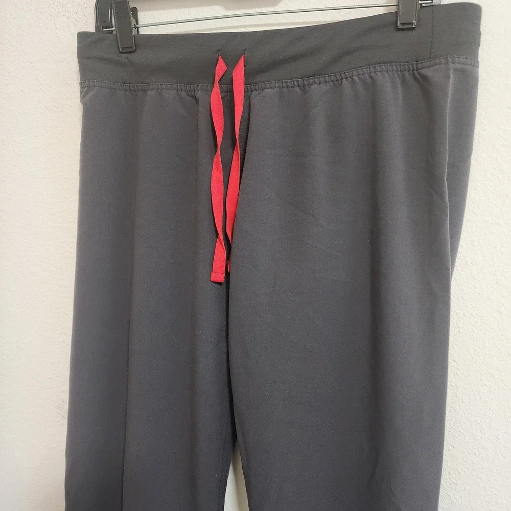 Figs Technical Collection Pants‎ Mens Medium Gray Straight Leg Drawstring Scrub
